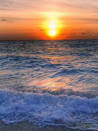 Scenic view of sea during sunset