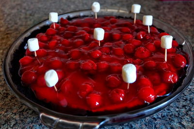 Close-up of strawberries in bowl