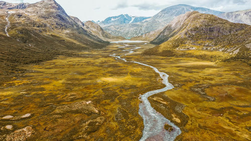 Scenic view of mountain range