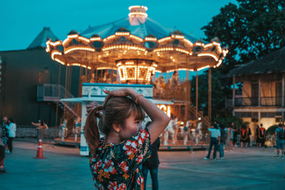 Full length of girl in amusement park