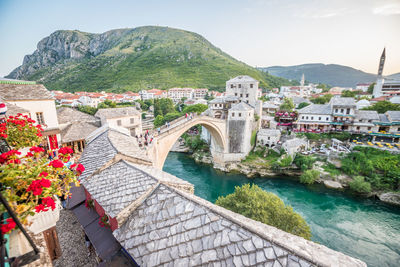 Bridge over river in city