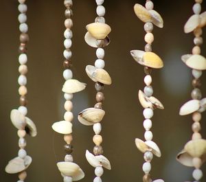 Close-up of beaded curtain