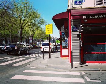 Cars on street in city