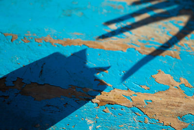 High angle view of weathered wall