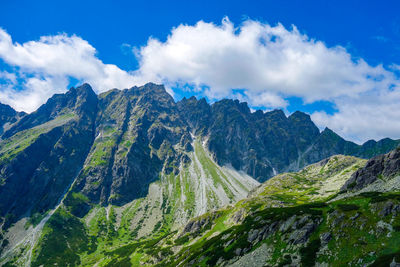 Panoramic view of mountains against sky