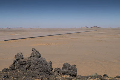 Scenic view of landscape against clear sky