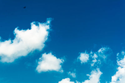 Low angle view of clouds in blue sky