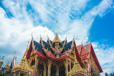 Low angle view of traditional building against sky