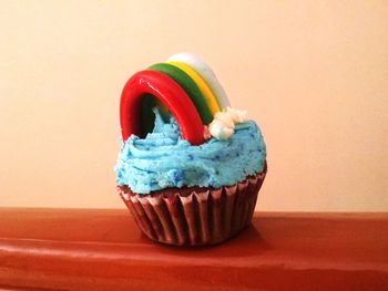 Close-up of cupcakes against white background