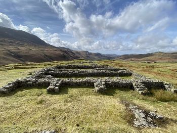 Scenic view of land against sky
