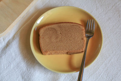 High angle view of dessert on table