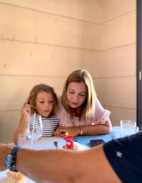 Portrait of mother and girl