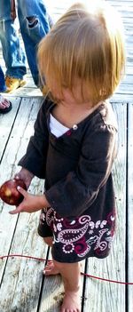 Full length of child standing on hand