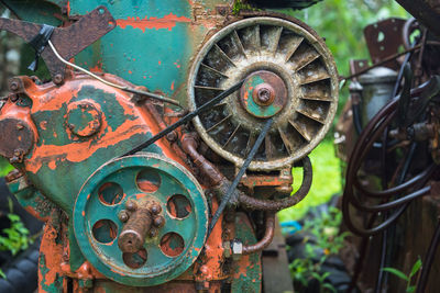 Close-up of rusty machine part