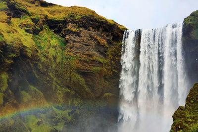 Scenic view of waterfall