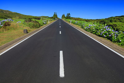 Road amidst landscape against clear sky