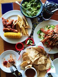 Close-up of food served in plate