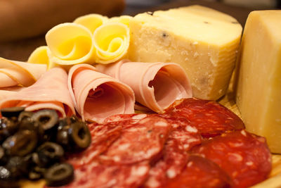 Close-up of breakfast on table