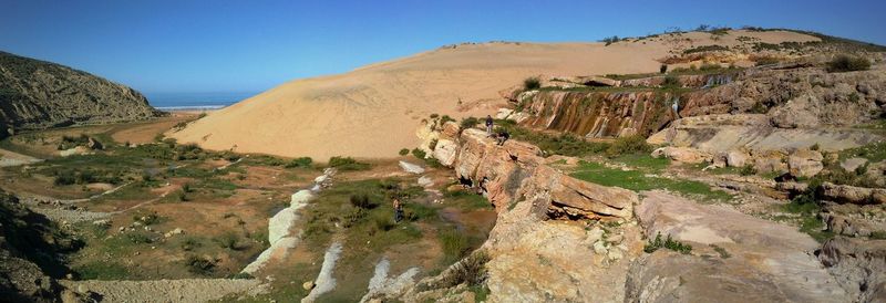 Panoramic view of landscape against clear sky