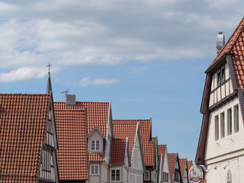 Low angle view of buildings against sky