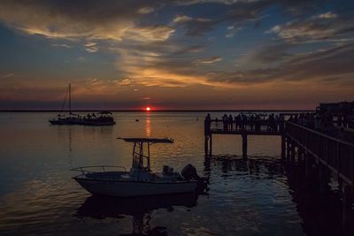 Scenic view of sea at sunset