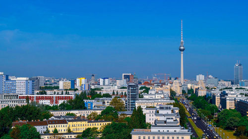 Buildings in city against sky