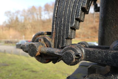 Close-up of rusty machine part