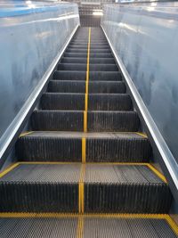 High angle view of escalator