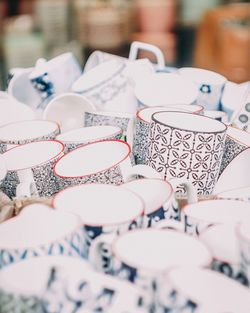 Close-up of cups for sale at market