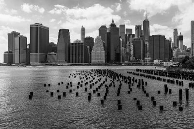 Panoramic shot of cityscape against sky