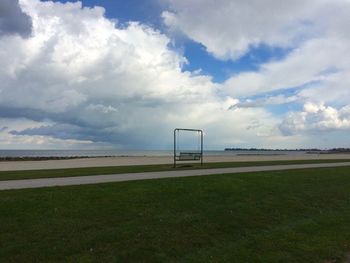 Scenic view of field against sky