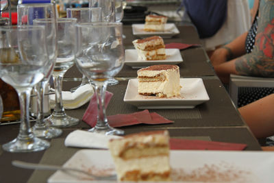 Close-up of food served on table in restaurant