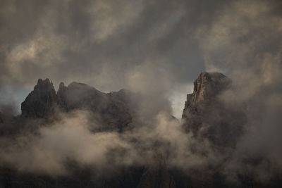 Low angle view of mountain against sky