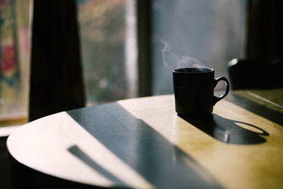 Close-up of coffee on table