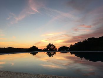 Summer sunset reflection