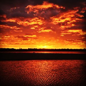Sunset over lake