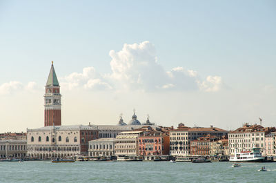 View of buildings against cloudy sky