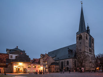 View of buildings against sky in city