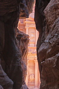 Low angle view of rock formation