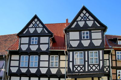 Low angle view of building against clear sky