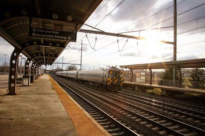 Train on railroad station platform