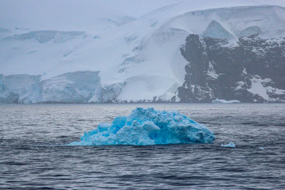 Scenic view of frozen sea against sky