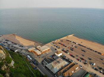 High angle view of sea against sky