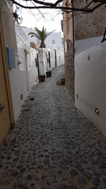 Footpath amidst buildings in city