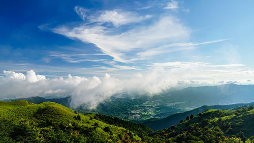 Scenic view of mountains against sky