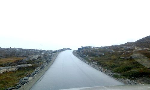 Road amidst landscape against clear sky