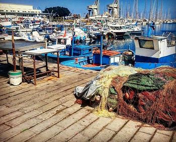 Boats in harbor