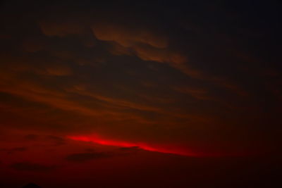 Scenic view of dramatic sky during sunset