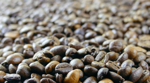 Full frame shot of roasted coffee beans