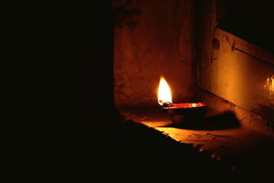 Close-up of illuminated lamp